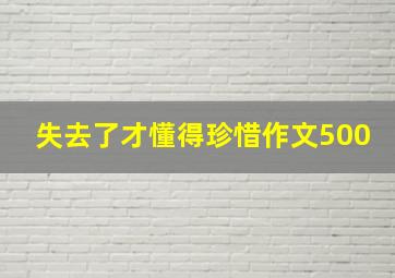 失去了才懂得珍惜作文500