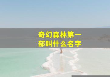 奇幻森林第一部叫什么名字