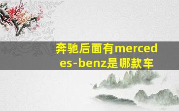 奔驰后面有mercedes-benz是哪款车