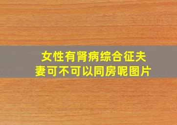 女性有肾病综合征夫妻可不可以同房呢图片