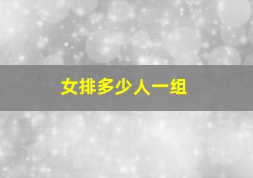 女排多少人一组