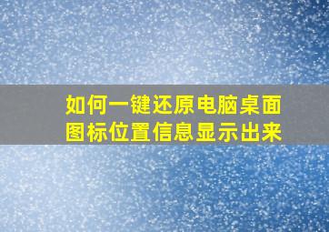 如何一键还原电脑桌面图标位置信息显示出来