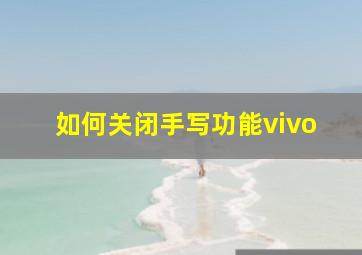 如何关闭手写功能vivo