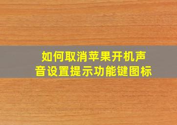 如何取消苹果开机声音设置提示功能键图标