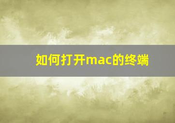 如何打开mac的终端