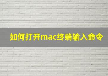 如何打开mac终端输入命令