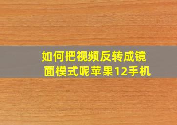 如何把视频反转成镜面模式呢苹果12手机