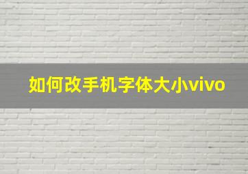 如何改手机字体大小vivo