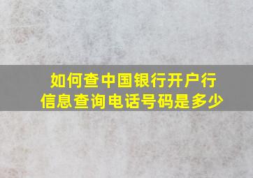 如何查中国银行开户行信息查询电话号码是多少