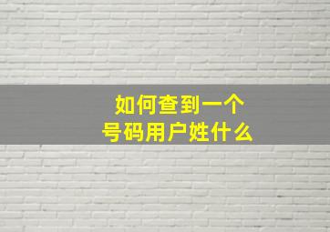 如何查到一个号码用户姓什么