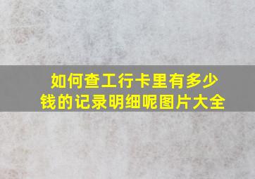 如何查工行卡里有多少钱的记录明细呢图片大全