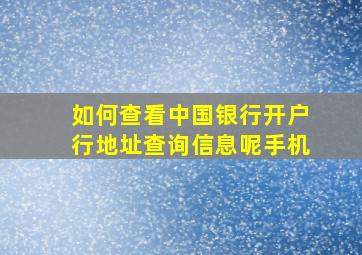 如何查看中国银行开户行地址查询信息呢手机