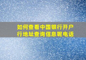 如何查看中国银行开户行地址查询信息呢电话