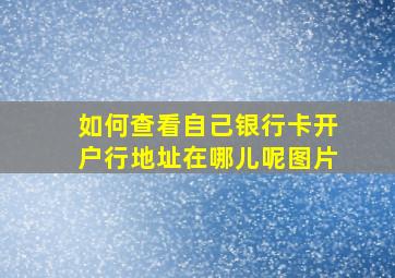 如何查看自己银行卡开户行地址在哪儿呢图片