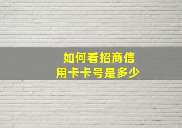 如何看招商信用卡卡号是多少