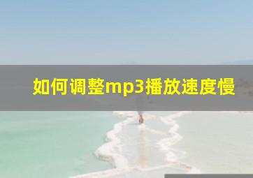 如何调整mp3播放速度慢