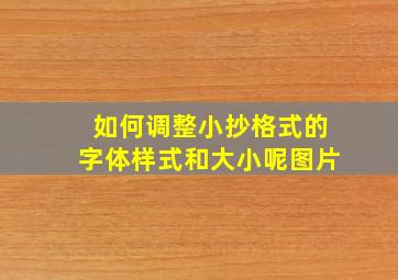 如何调整小抄格式的字体样式和大小呢图片