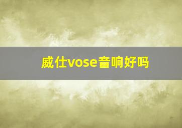 威仕vose音响好吗