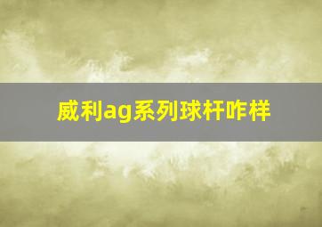 威利ag系列球杆咋样