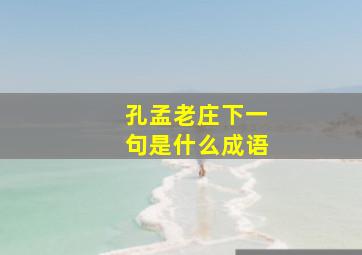 孔孟老庄下一句是什么成语