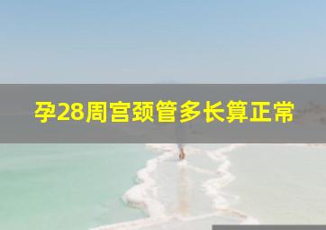 孕28周宫颈管多长算正常