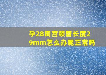 孕28周宫颈管长度29mm怎么办呢正常吗