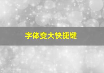 字体变大快捷键