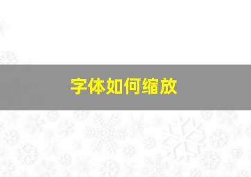 字体如何缩放