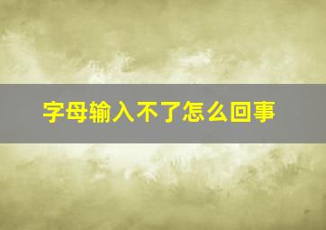 字母输入不了怎么回事