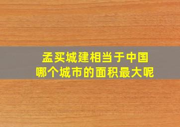 孟买城建相当于中国哪个城市的面积最大呢