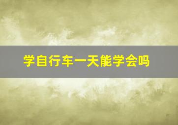 学自行车一天能学会吗