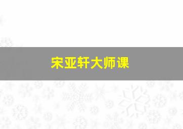 宋亚轩大师课