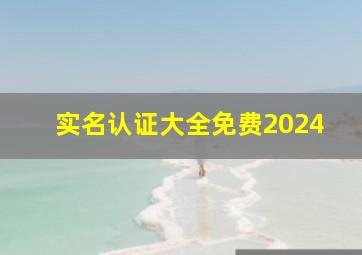 实名认证大全免费2024