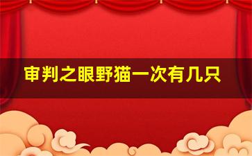 审判之眼野猫一次有几只