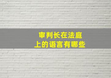 审判长在法庭上的语言有哪些