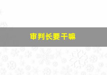 审判长要干嘛