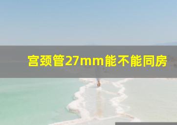 宫颈管27mm能不能同房