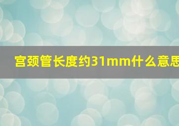 宫颈管长度约31mm什么意思