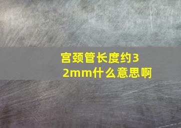 宫颈管长度约32mm什么意思啊