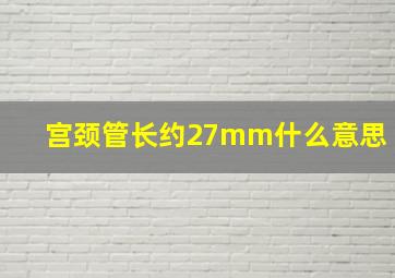 宫颈管长约27mm什么意思