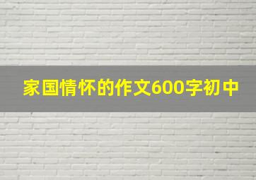 家国情怀的作文600字初中