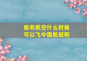 宿务航空什么时候可以飞中国航班啊