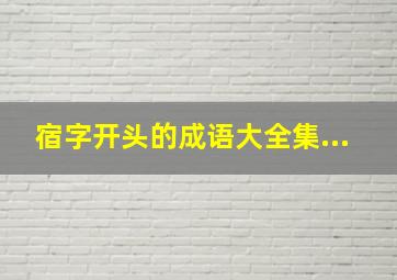 宿字开头的成语大全集...