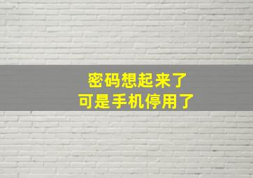 密码想起来了可是手机停用了