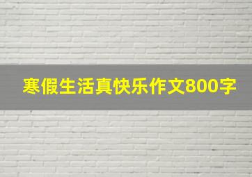 寒假生活真快乐作文800字