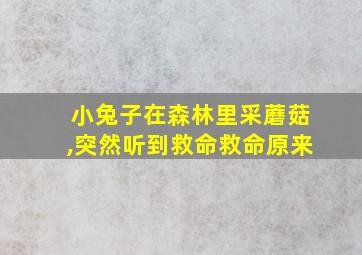 小兔子在森林里采蘑菇,突然听到救命救命原来