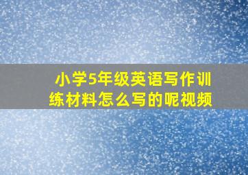 小学5年级英语写作训练材料怎么写的呢视频