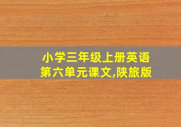 小学三年级上册英语第六单元课文,陕旅版