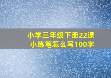 小学三年级下册22课小练笔怎么写100字