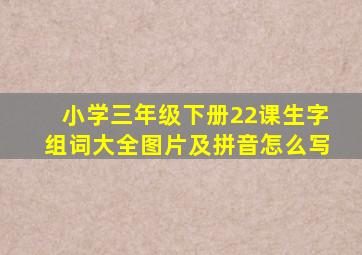 小学三年级下册22课生字组词大全图片及拼音怎么写